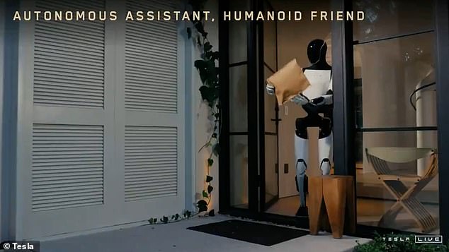 Musk's video showed robots performing household tasks.