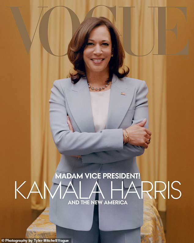 Vogue released two covers, one for the print edition and a digital alternative (pictured), which is the image Harris and her team had approved.