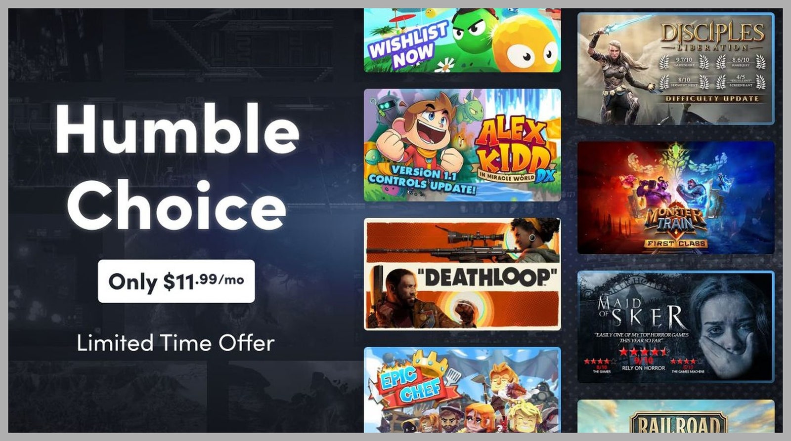 Humble Bundle ad with game art.