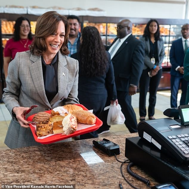 HIGH SUGAR: In September, Harris visited a small business bakery and bought candy.