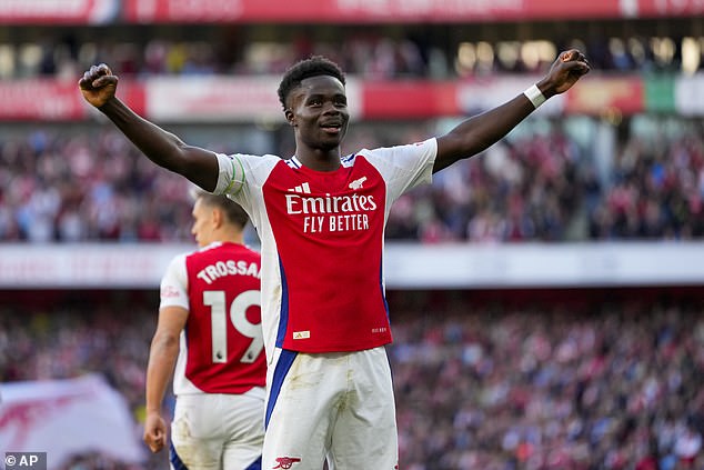 Bukayo Saka is the best player in the main European leagues according to Arsenal's performances