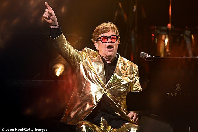 Sir Elton's new Disney+ documentary and musical is a look back at his amazing life in the early days of his fifty-year career (pictured performing at Glastonbury 2023)