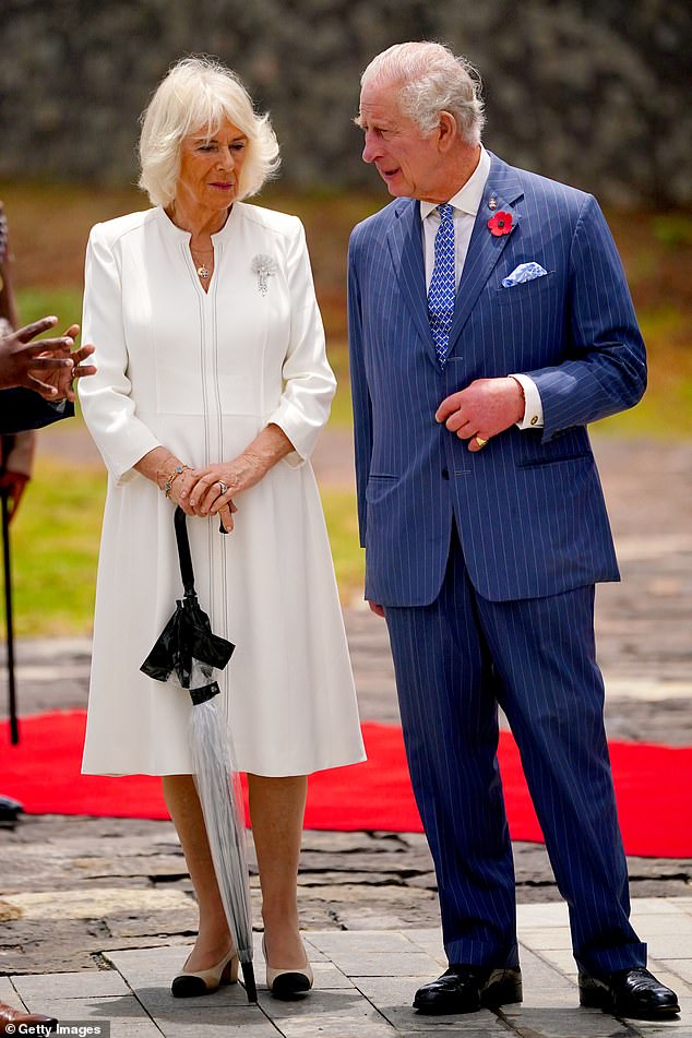 King Charles III and Queen Camilla visit the Uhuru Gardens on October 31 last year in Nairobi, Kenya