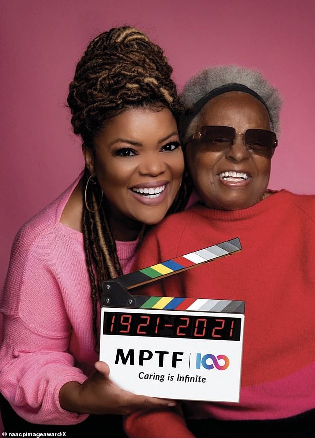 Vaz went on to do stunts for stars such as Cecily Tyson, Eartha Kitt and Juanita Moore, among others; pictured with Yvette Nicole Brown in 2021