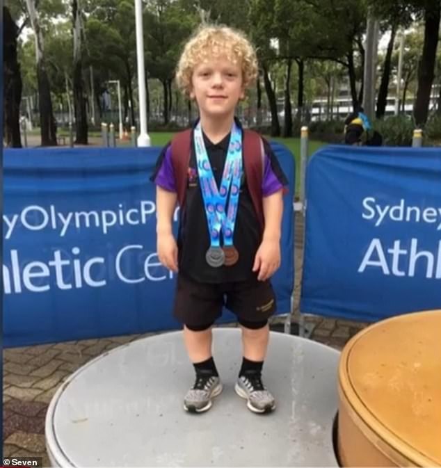 Brockmann dressed Hugo in Puma sportswear and also gave him a year's worth of chocolate milk (pictured, after a previous race).