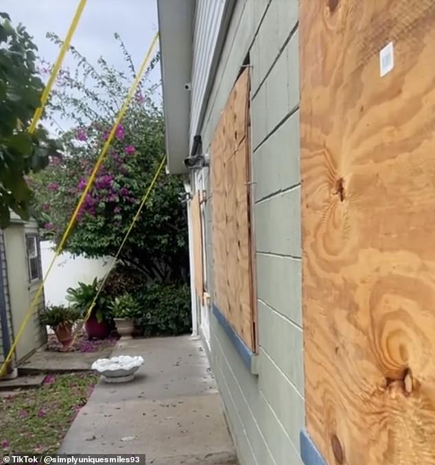 The family also covered the windows to prevent entry during strong winds.