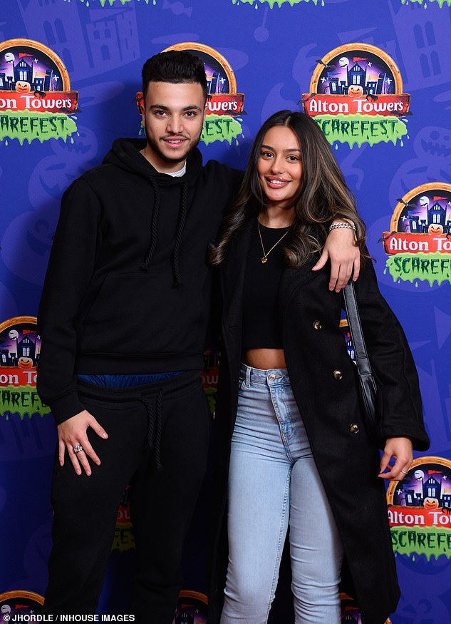 Meanwhile, Jasmine, 23, cut a chic figure in a black crop top and light blue denim jeans.