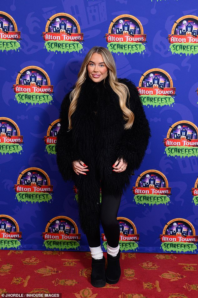 Meanwhile, Samantha Kenny cut a chic figure in an all-black ensemble consisting of a black fur coat and leggings.