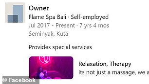 Sarnanitha LinkedIn listed her as an independent owner of Flame Spa