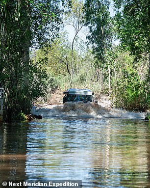 Above: The pair conquering the Reynold River trails in Litchfield National Park in Australia