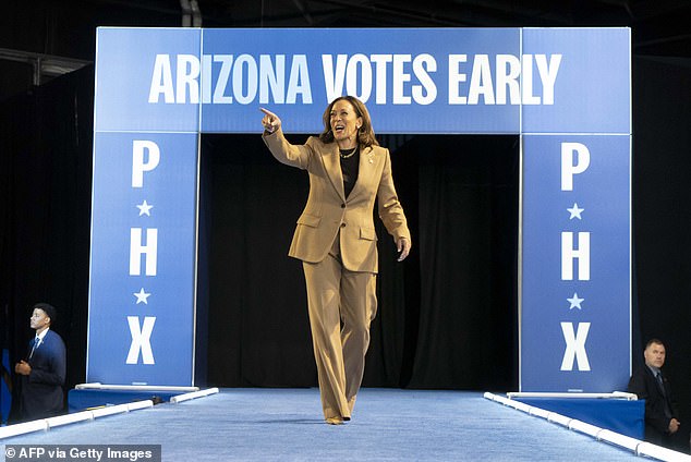 Kamala Harris participated in her rally in Arizona on October 10, a day after early voting began in the state.