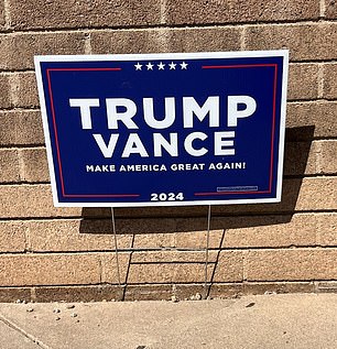 A Trump Vance sign seen near an early voting location