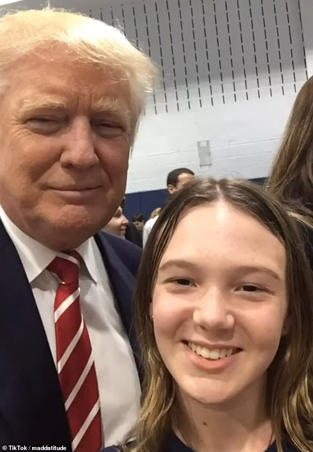 In another video, Maddie also showed a selfie she took with the 78-year-old offender at her fifth grade graduation and revealed that her parents discouraged her from doing it.