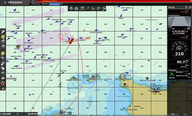 Channel Islands Air Search map showing the path it searched to find missing woman