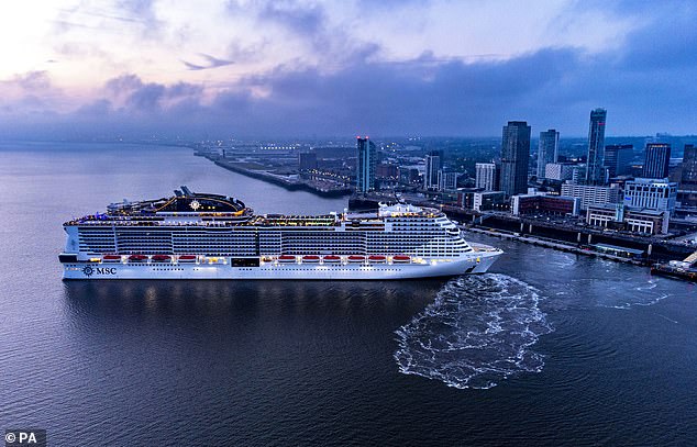 The Virtuosa, valued at £650 million and with a crew of more than 1,500 and capable of carrying up to 6,300 passengers, remained in the area before heading to Southampton.