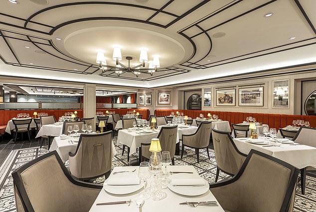 On Saturday afternoon, the Viruousa was in Southampton, where detectives questioned the crew and passengers. In the photo: the dining room of the cruise ship.