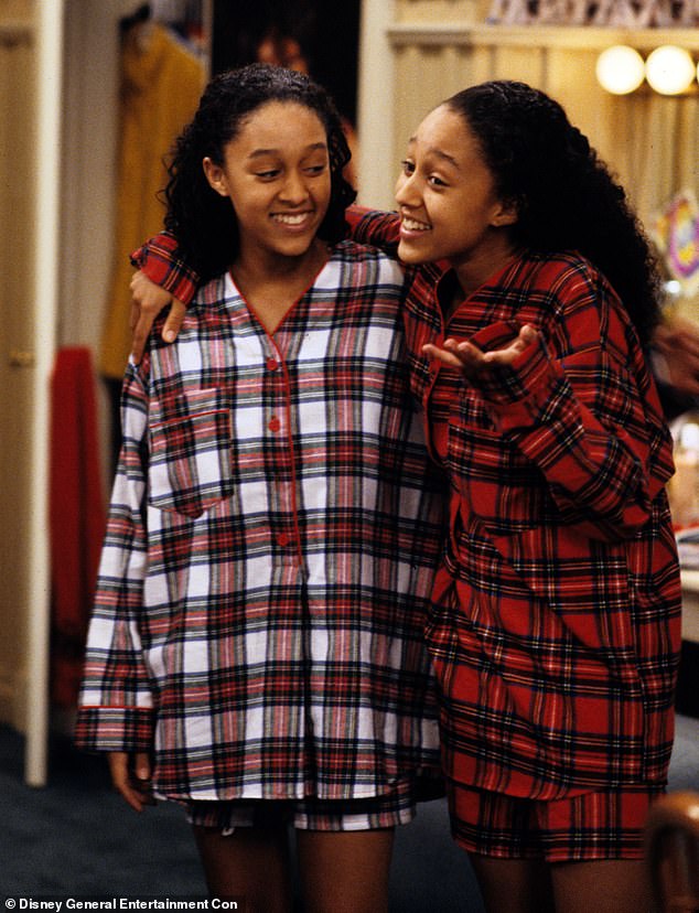 Tia and Tamera are known for starring in the comedy series Sister, Sister, which aired from 1994 to 1999; seen above in 1994