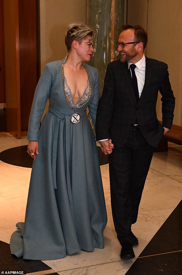 Greens leader Adam Bandt and his wife Claudia Perkins at a previous winter ball