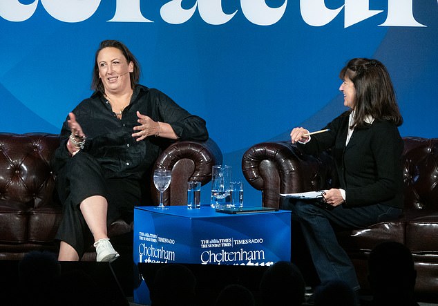 Miranda Hart speaking to Emma Freud at the Cheltenham Literature Festival on Saturday