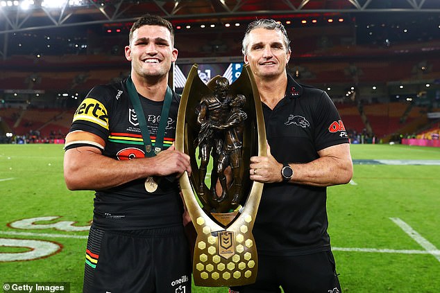 Cleary (pictured after winning the NRL decider) revealed he has not spoken to Phil Gould since 2019.