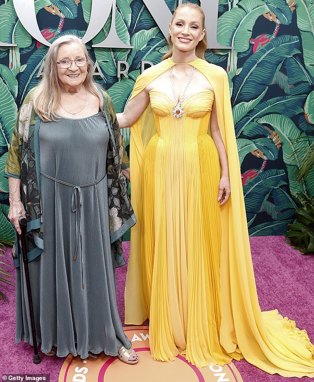 Noting that October is Breast Cancer Awareness Month, she revealed that Marilyn had asked her to urge her fans to get mammograms; photographed at the 2023 Tony Awards