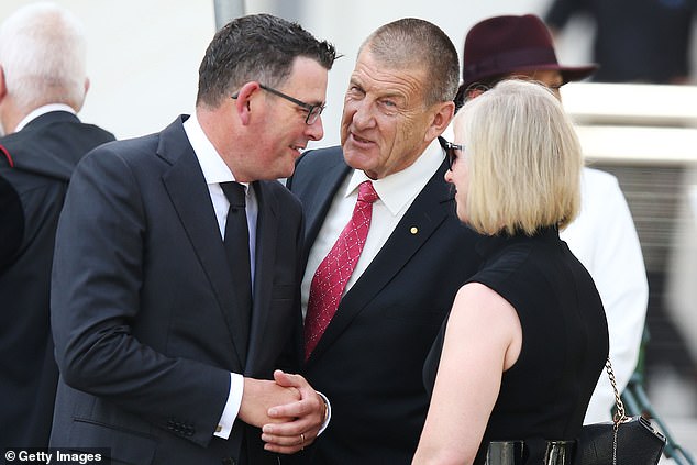 Kennett later apologized but said there were continued interruptions while he spoke (pictured, Kennett with then-premier Daniel Andrews in 2018).