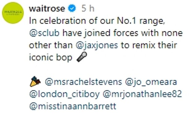 Taking to Instagram to share the news on Wednesday, Waitrose wrote: 