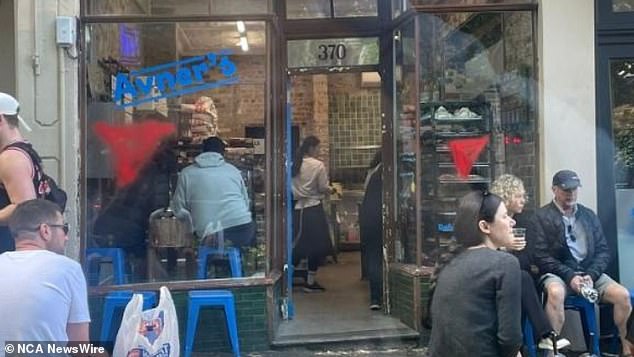 Avner's Bakery (pictured) in Surry Hills, Sydney, suffered the menacing attack sometime between 10pm on Saturday and 1.30am on Sunday.