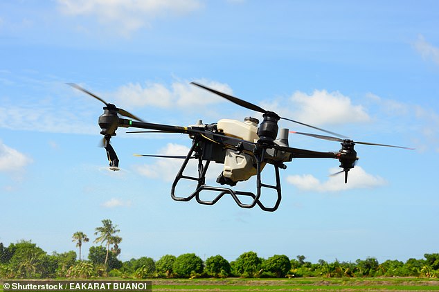 Equipped with a magnetometer, essentially a huge metal detector, a drone flying over Rancocas Creek detected a magnetic anomaly that matched what would be expected from the iron-hulled vessel (file image)