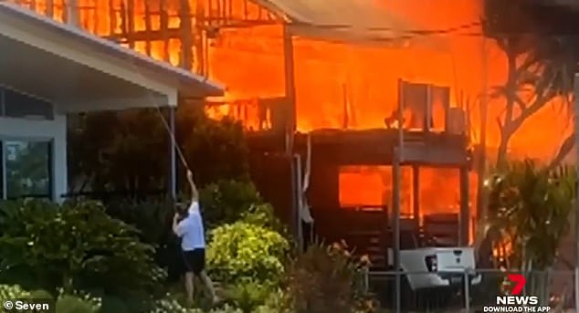 But his Hope Island home was reportedly engulfed in flames on Saturday.