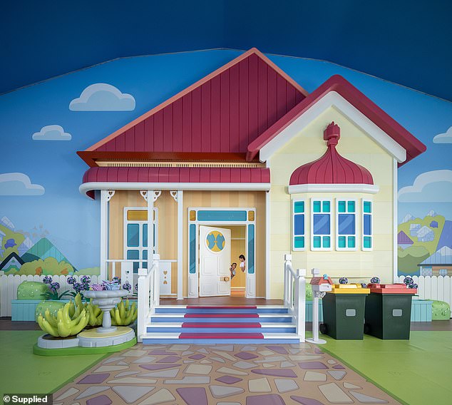 The images show key locations as seen on the hit TV show, including the front porch and living room, where many of Bluey and Bingo's fun games take place.