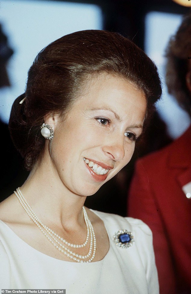 Princess Anne wearing her signature style in 1982 at an awards ceremony in London