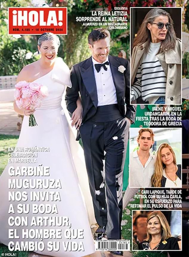 Spanish newspaper Hello! covered Muguruza's wedding that had a Hollywood style theme