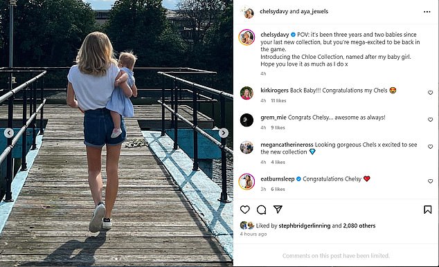 She announced the birth of her daughter by launching her new jewelry range, the Chloe Collection, named after her daughter, on social media.