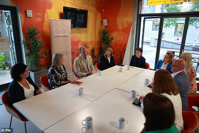 Pictured: The Prince of Wales during a visit to the East Belfast Mission at the Skainos Centre, Belfast, as part of his UK tour to launch the Homewards project.