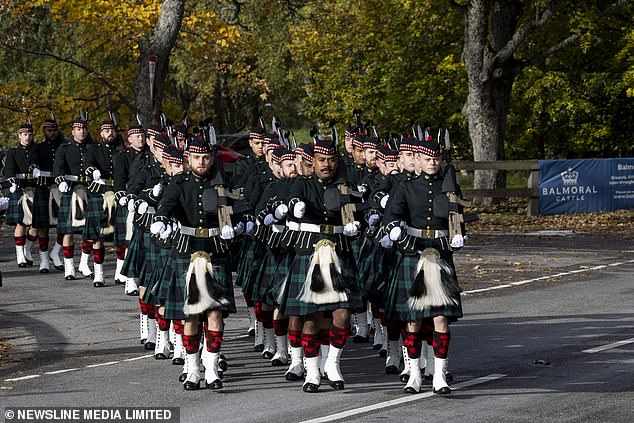 For the special occasion, Charles was greeted by the Royal Guard as they lined the entrance to the Church and its surroundings.