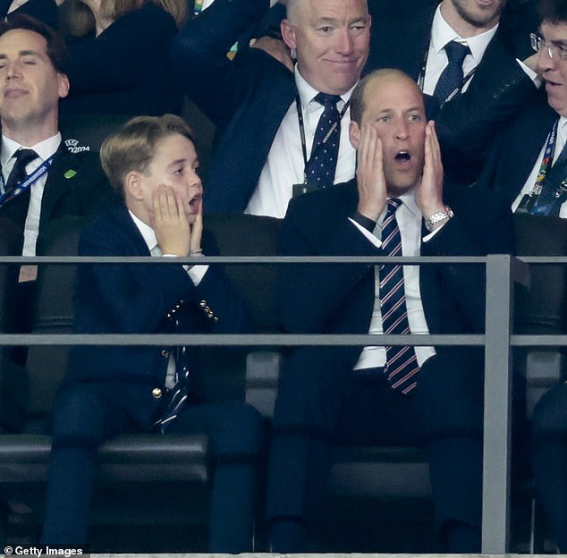 George and William faced bitter disappointment after watching Spain and England play in the Euro final in July.