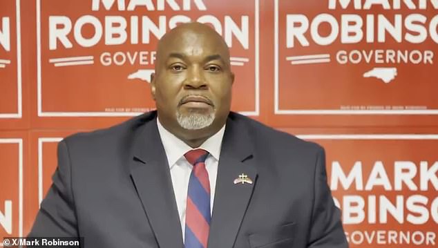 North Carolina Lieutenant Governor Mark Robinson, candidate for governor of the swing state.