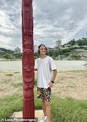 Luca, pictured in Papua New Guinea, says: 'We saw a carjacking. The gangsters stopped the cars and demanded money, phones or even the car itself.