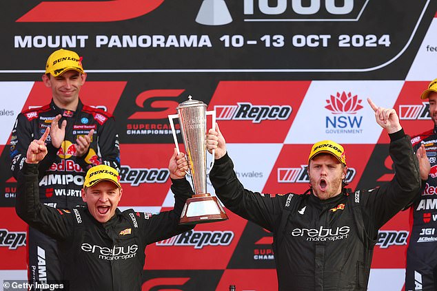 Reigning Supercars champion Brodie Kostecki (right) led from start to finish for 161 laps to win his first Bathurst 1000.