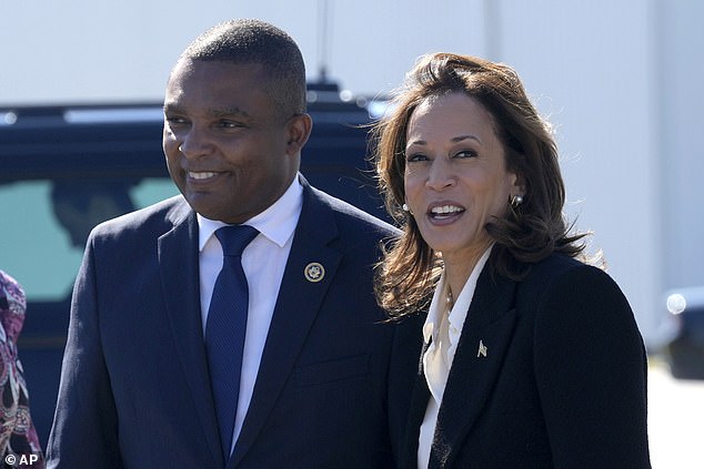 Vice President Kamala Harris visits Greenville, North Carolina, on Sunday, October 13 with Rep. Don Davis (D-N.C.) as the state continues to recover from the hurricane's destruction.