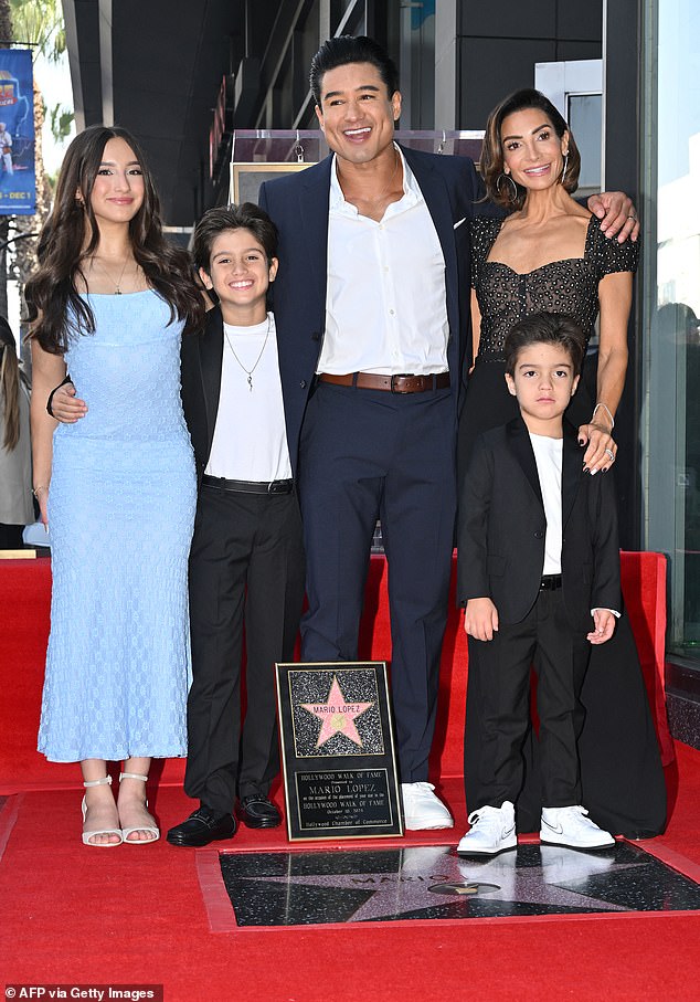 This is Gia Lopez. His father is Mario López and his mother is Courtney Laine Mazza. They also have children Dominic and Santino. Seen Thursday on the Hollywood Walk of Fame.