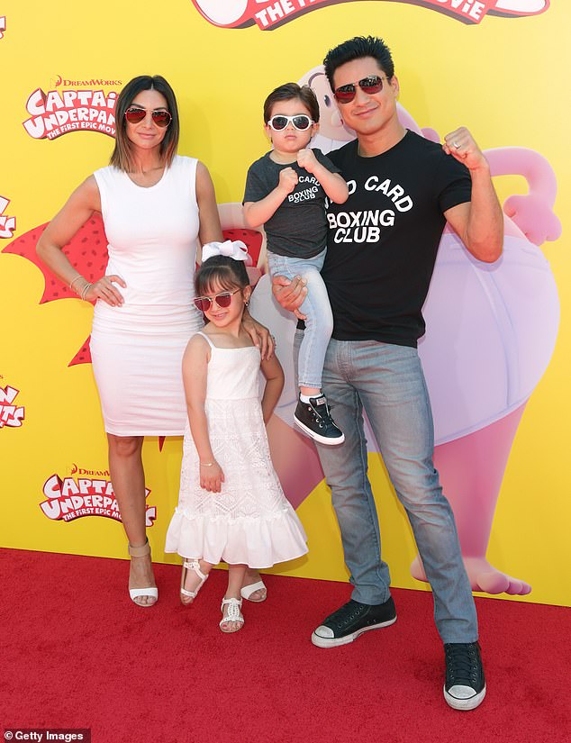 The couple with Gia and Dominic at the premiere of Captain Underpants: The First Epic Movie in Los Angeles in 2017