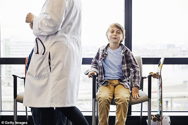 A little boy sits in a hospital waiting room. The wait time to be seen by children under 16 years of age brought to the emergency department ranged from three to 168 minutes, according to findings presented today at the European Congress of Emergency Medicine in Denmark.