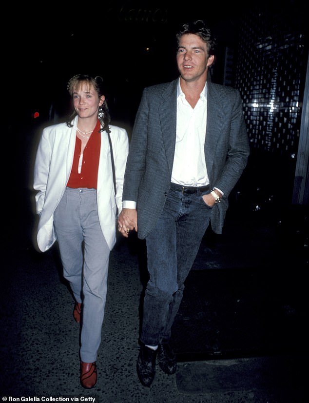 Thompson was previously in a relationship with Quaid for five years until they ended their engagement in 1987; photographed in 1986