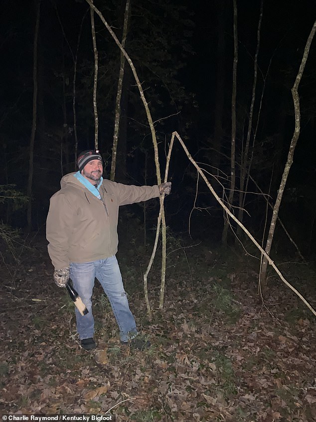 Pictured: The broken tree that fell in front of Raymond's research group.