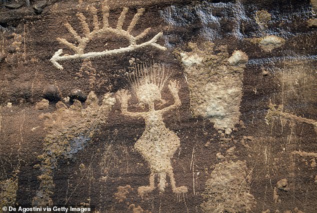 The petroglyphs were created by the Pueblo people who lived along the Puerco River, between 650 and 2,000 years ago.