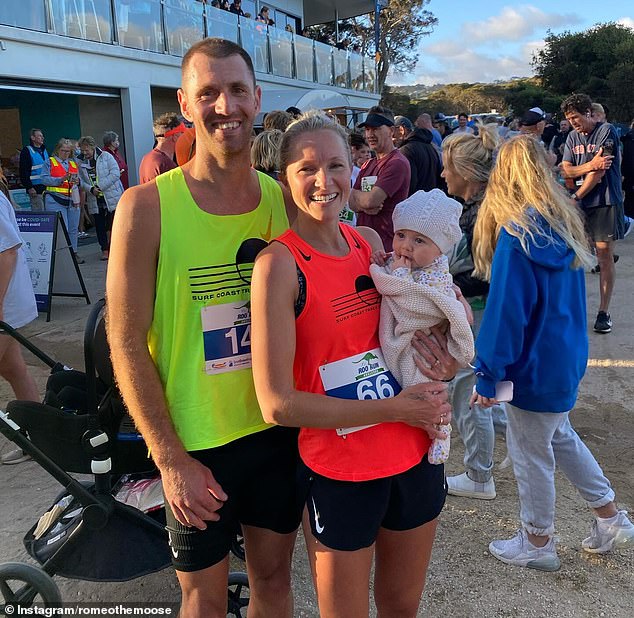 Spence (pictured, left) sprang into action to help a runner who was struggling to stay upright.