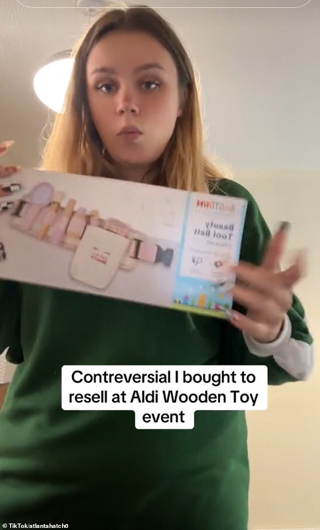 She explained that some of the wooden toys purchased, including the beauty belt (pictured), were gifts.