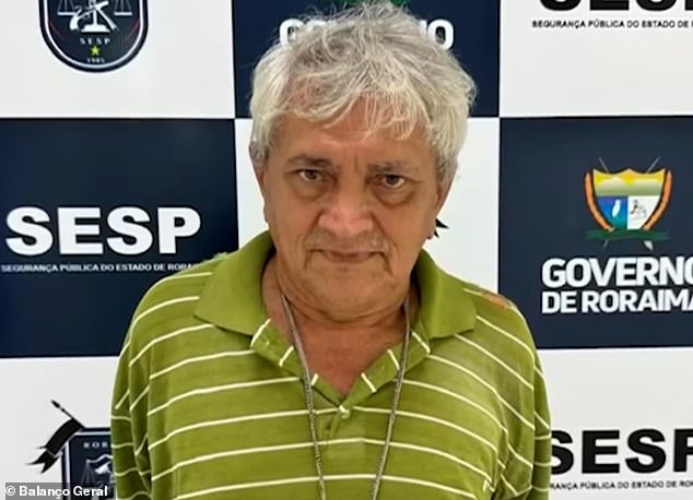 Wanted man Raimundo Alves Gomes (pictured), 60, had been on the run since 2016 before being arrested in Boa Vista, capital of the Brazilian state of Roraima, on September 25.